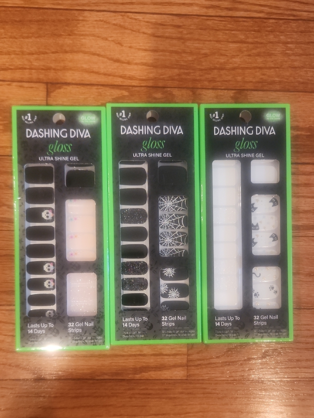 Dashing Diva Gloss Ultra Shine Gel Nail Strips — Black & White